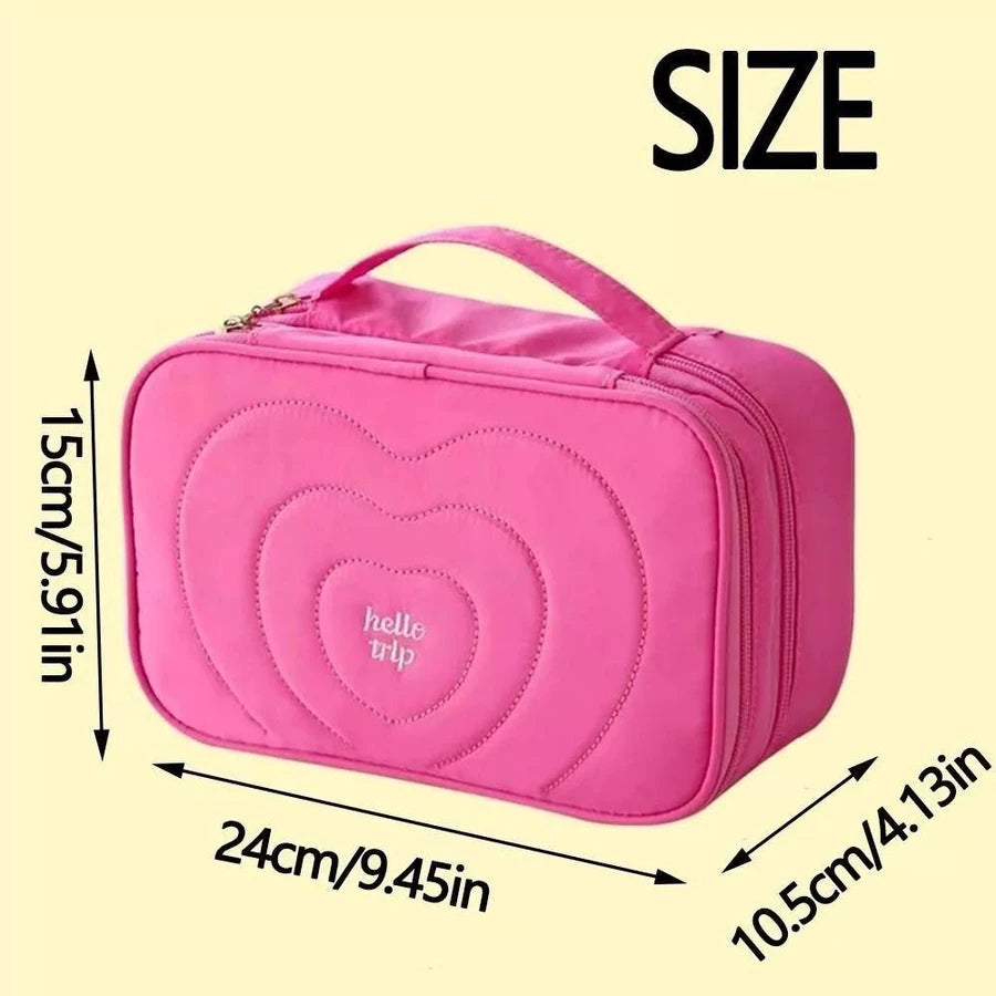 Hello Trip Heart Makeup Bag