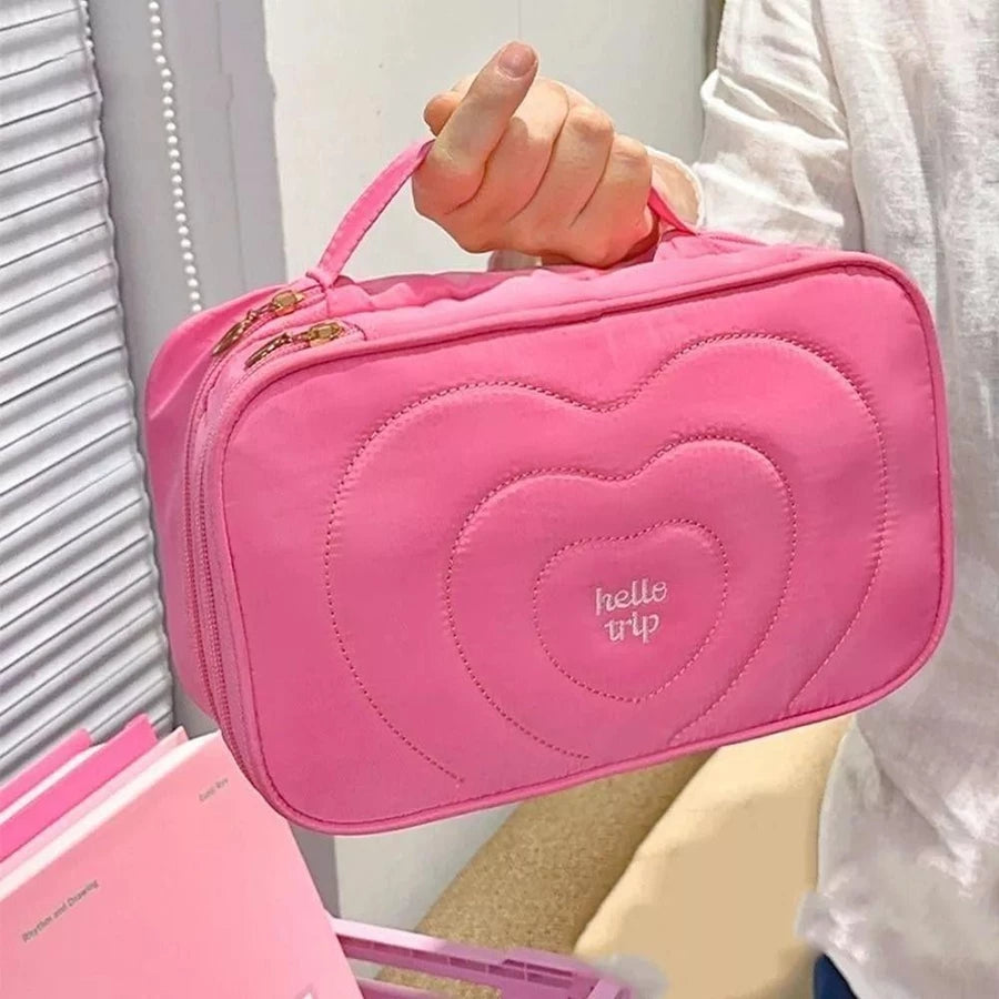 Hello Trip Heart Makeup Bag